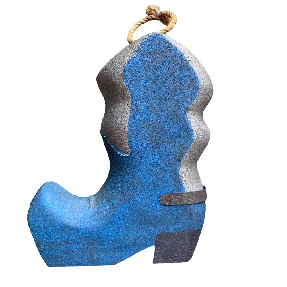 Western Metal Cowboy Boot Bird House